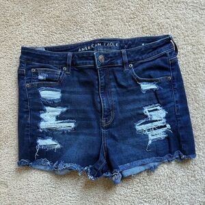 American Eagle Blue Jean Shorts Distressed Denim